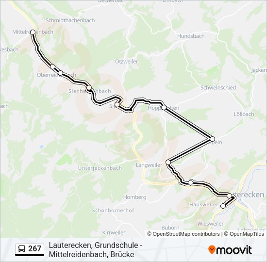 267 Bus Line Map