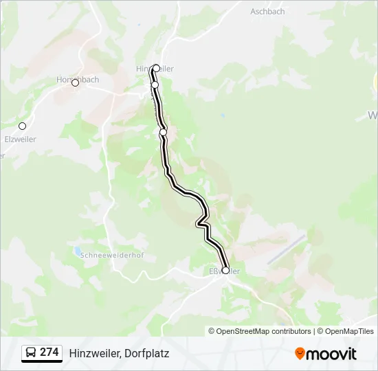 274 Bus Line Map