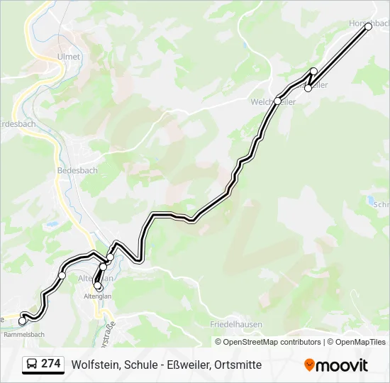 274 Bus Line Map
