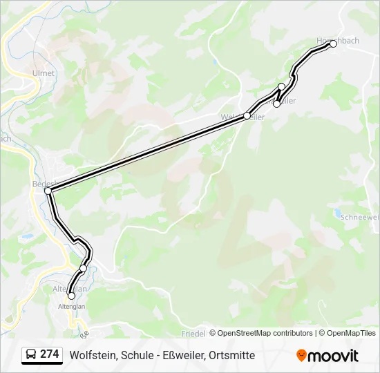 274 Bus Line Map