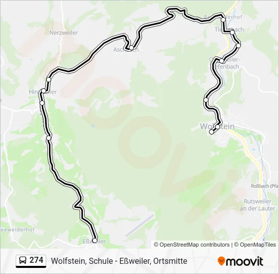 274 Bus Line Map