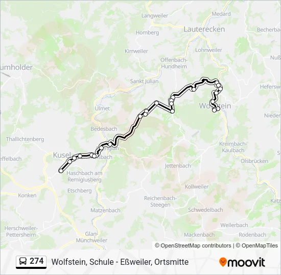 274 Bus Line Map