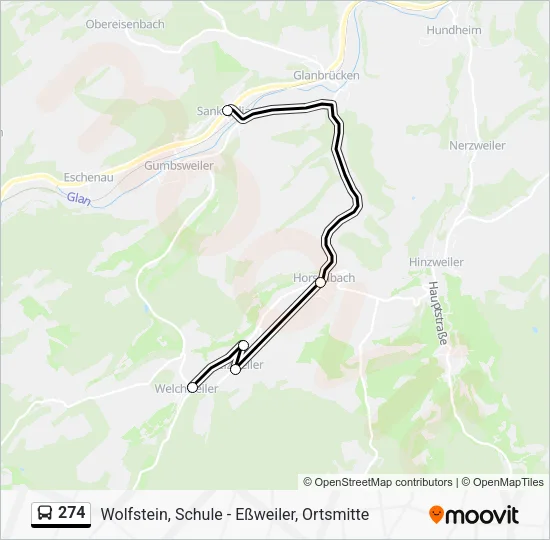 274 Bus Line Map