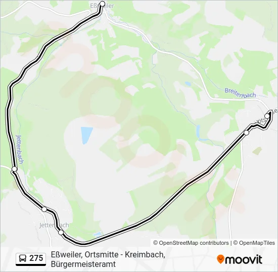 Автобус 275: карта маршрута