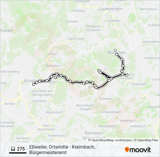 275 Bus Line Map
