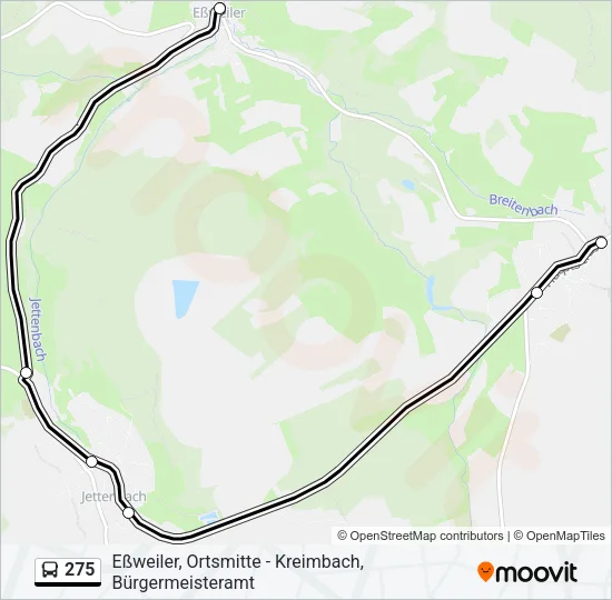 275 Bus Line Map