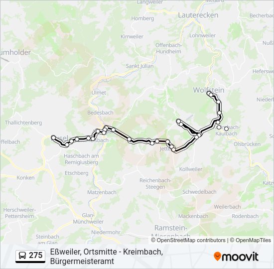 Автобус 275: карта маршрута