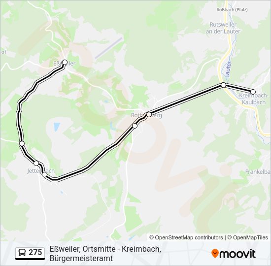 Автобус 275: карта маршрута