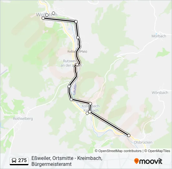 275 Bus Line Map