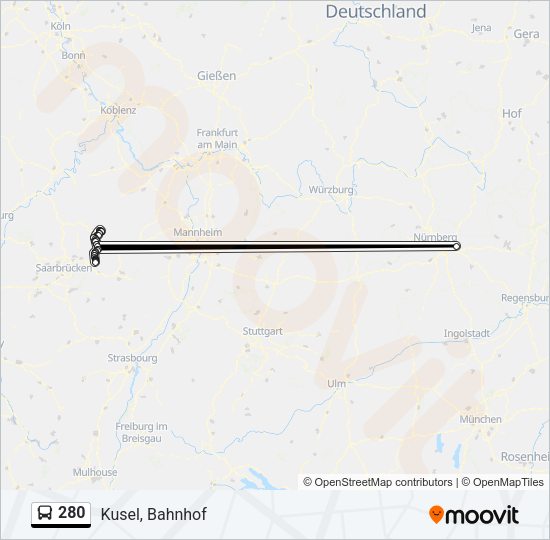 280 Bus Line Map