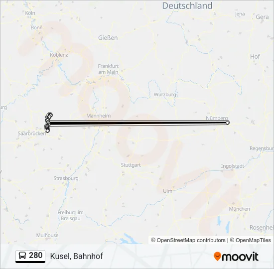 280 Bus Line Map