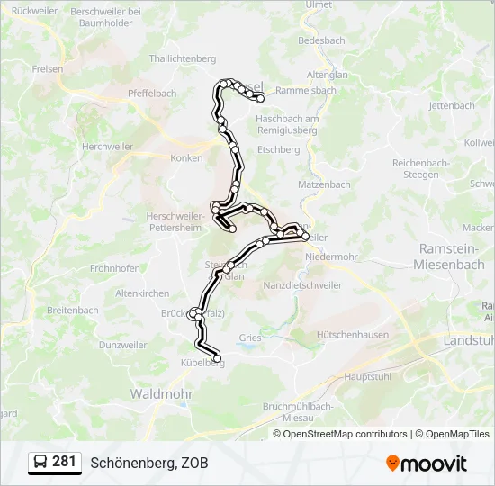 281 Bus Line Map