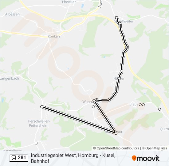 281 Bus Line Map