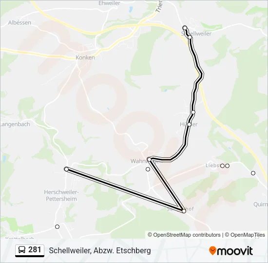 281 Bus Line Map