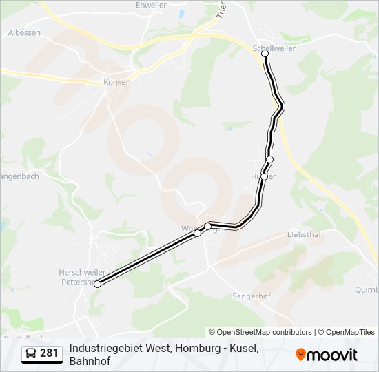 281 Bus Line Map