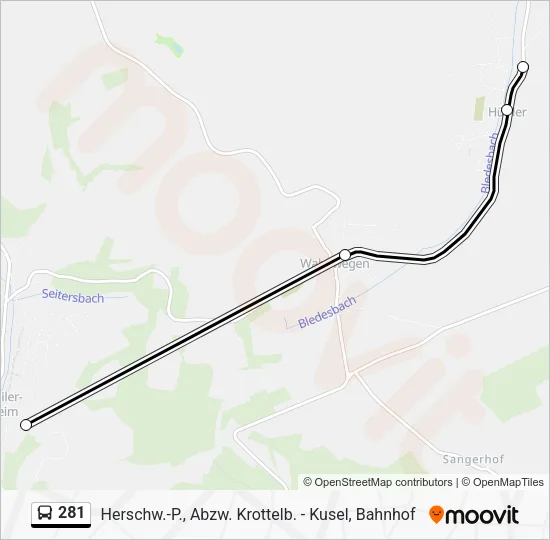 281 Bus Line Map