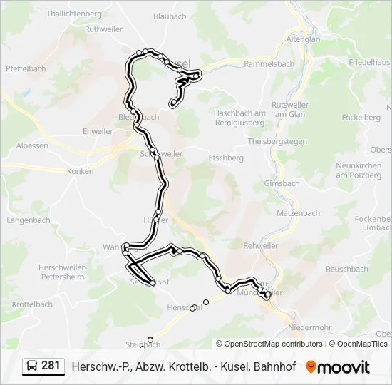 281 Bus Line Map