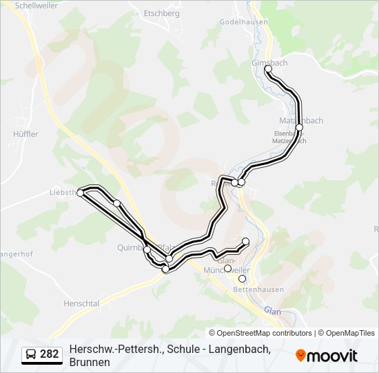 282 Bus Line Map