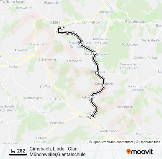 282 Bus Line Map