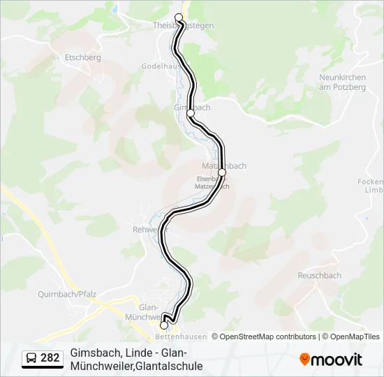 282 Bus Line Map