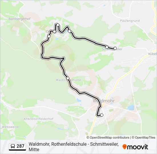 287 Bus Line Map