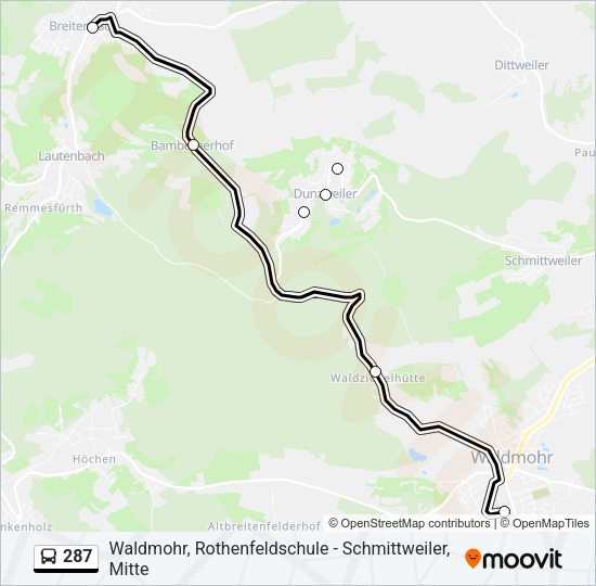 287 Bus Line Map