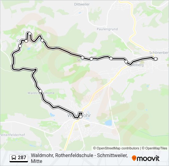 287 Bus Line Map