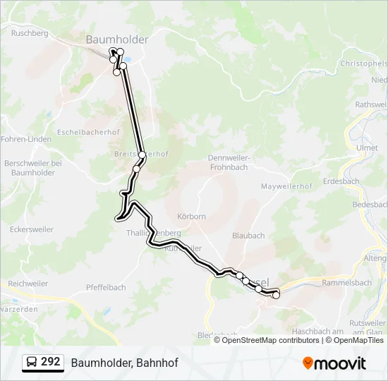 292 Bus Line Map
