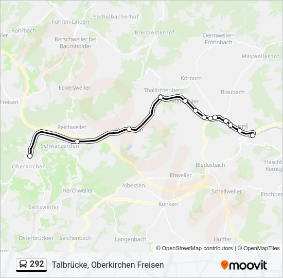 292 Bus Line Map
