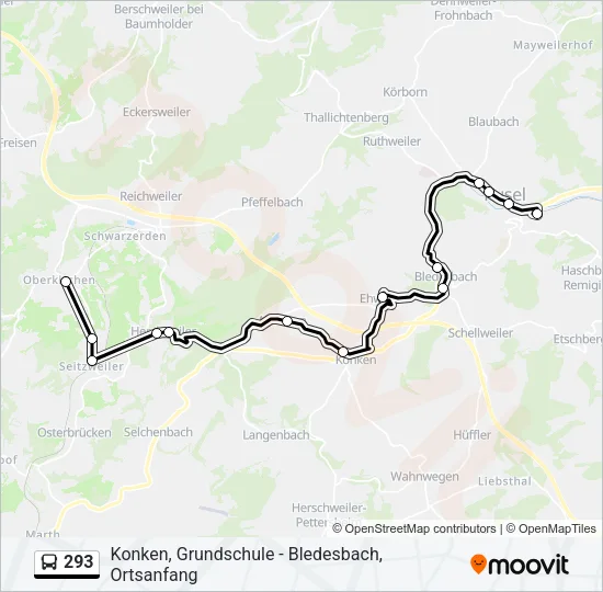 293 Bus Line Map