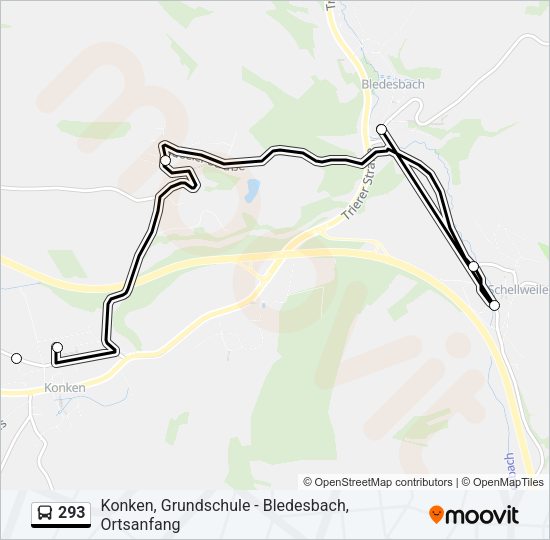 293 Bus Line Map