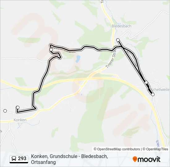 293 Bus Line Map