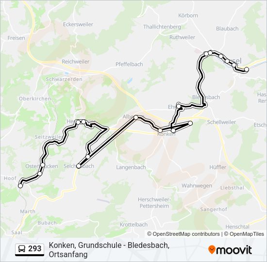 293 Bus Line Map