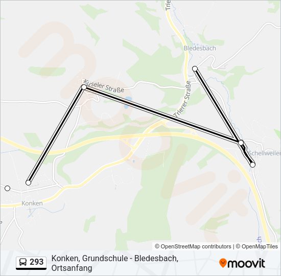 293 Bus Line Map