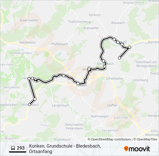 293 Bus Line Map