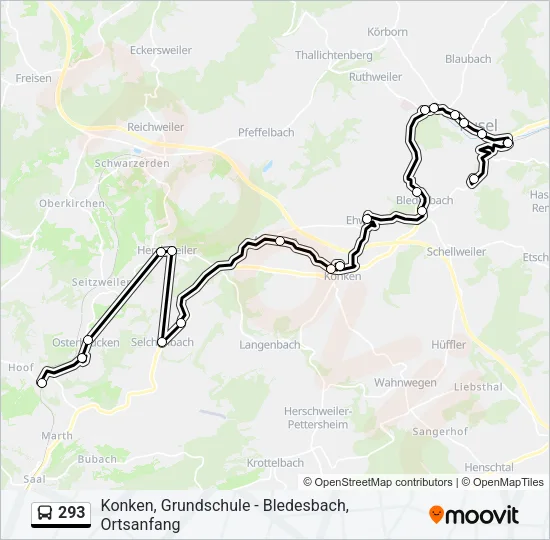 293 Bus Line Map
