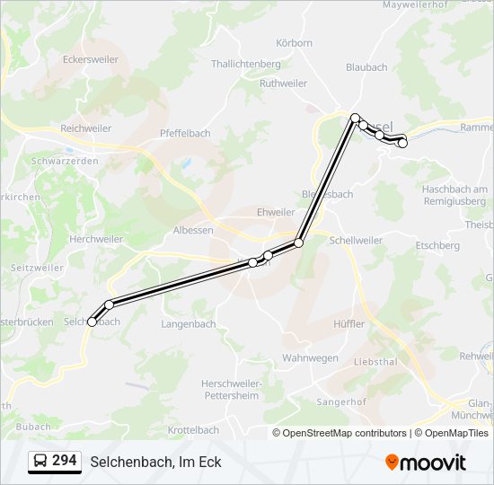294 Bus Line Map
