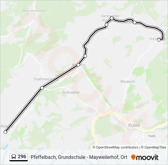 296 Bus Line Map