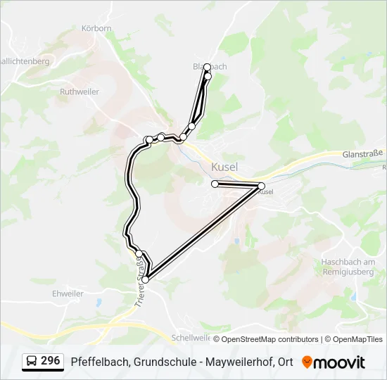 296 Bus Line Map