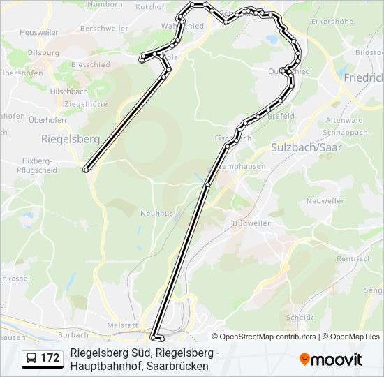 Автобус 172: карта маршрута