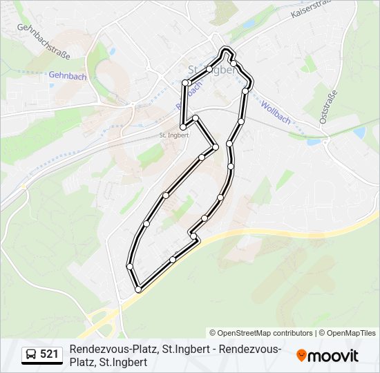 521 Bus Line Map