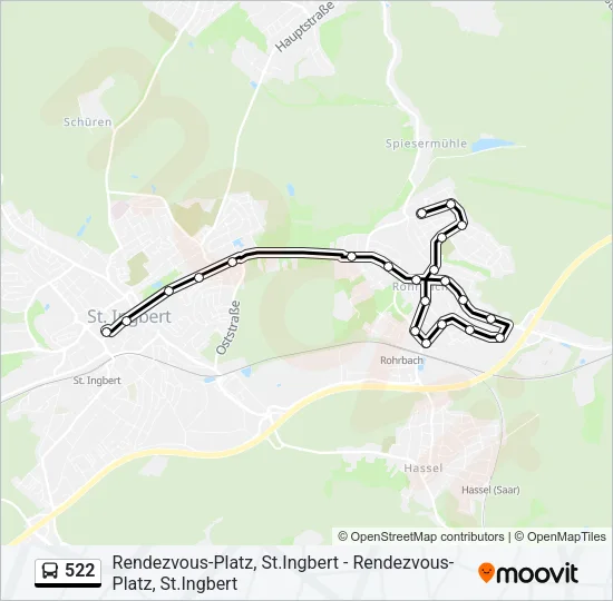 522 Bus Line Map