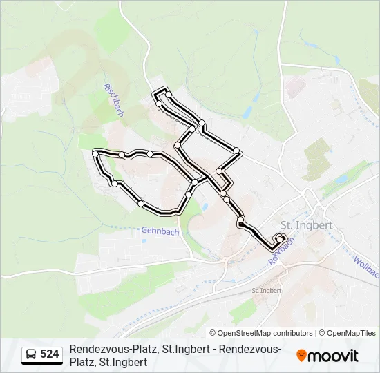 524 Bus Line Map