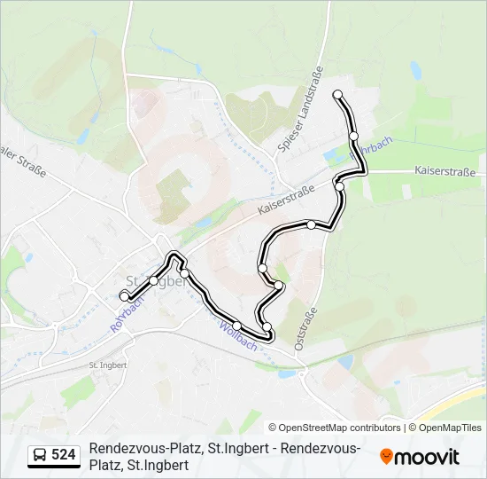 524 Bus Line Map