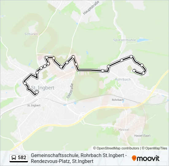 582 Bus Line Map