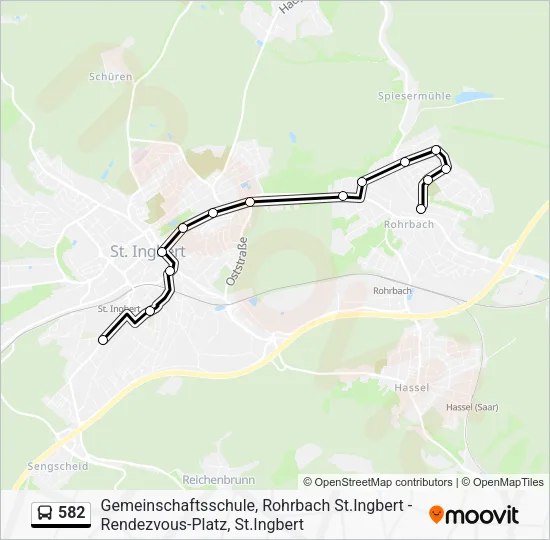 582 Bus Line Map
