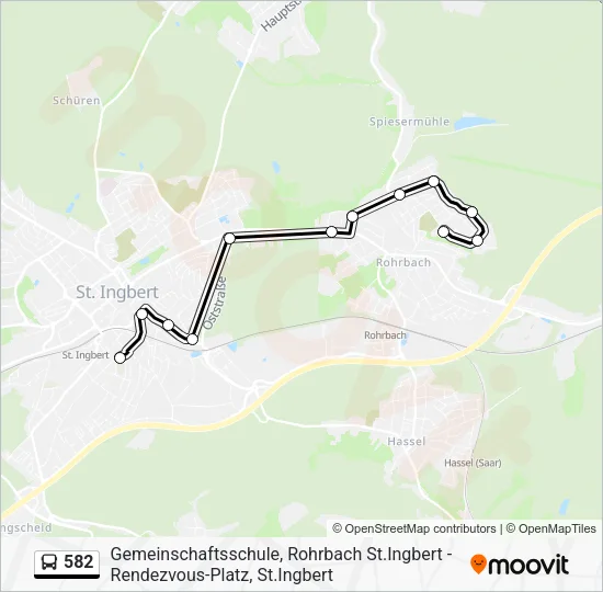 582 Bus Line Map