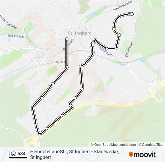 584 Bus Line Map