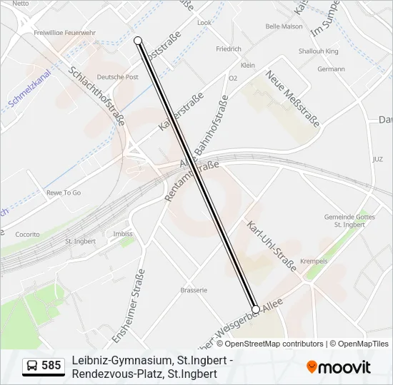 585 Bus Line Map