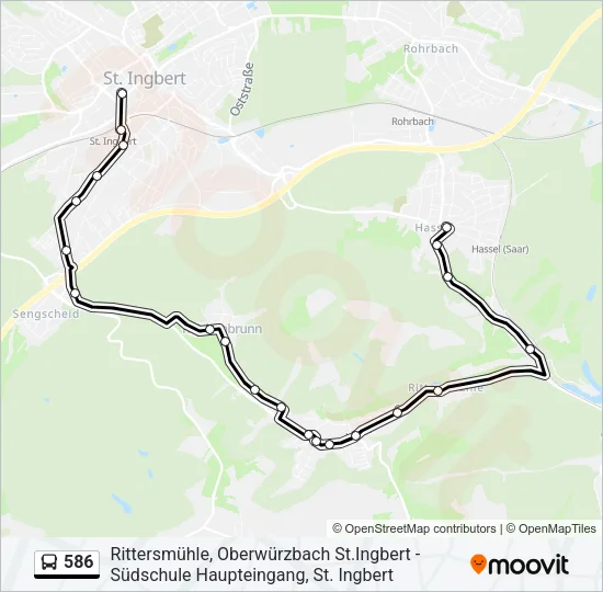 586 Bus Line Map
